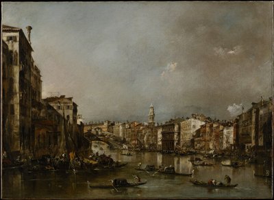 リアルトに向かって大運河を見上げる、1785年頃 作： Francesco Guardi